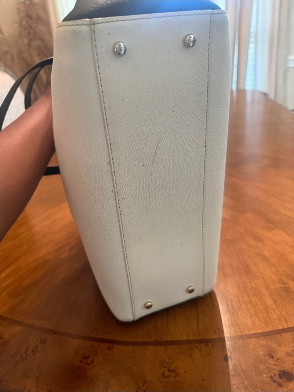 kate spade Two-Tone White and Black Tote with Bow Accent - Picture 5 of 5